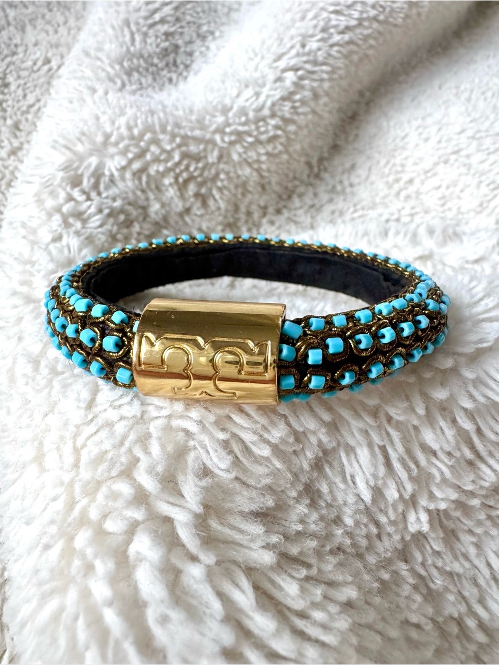 Tory Burch turquoise beaded bracelet